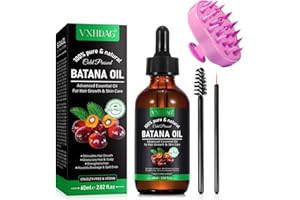 VXHDAG Batana Oil for Hair Growth with Scalp Massager - 100% Pure & Natural Batana Oil from Honduras, Eliminate Hair Split Ends,Enhances Hair & Skin Radiance Nourishment, All Hair Types 2.02 fl oz