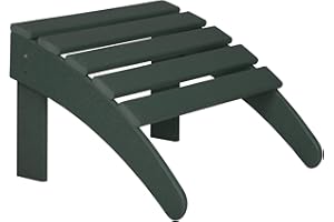 WO WESTIN OUTDOOR WO Home Furniture Adirondack Ottoman Outdoor Patio Footrest 13.5" Inch Folding Footstool for Outdoor Adirondack Chair (Dark Green)