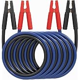JYEARN Heavy Duty Jumper Cables, 0 Gauge 30 Feet 1000AMP | Automotive Booster Cables for Jump Startering Dead or Weak Battery, Suitable for 8L Gas &amp; 6L Diesel, Includes Carry Bag