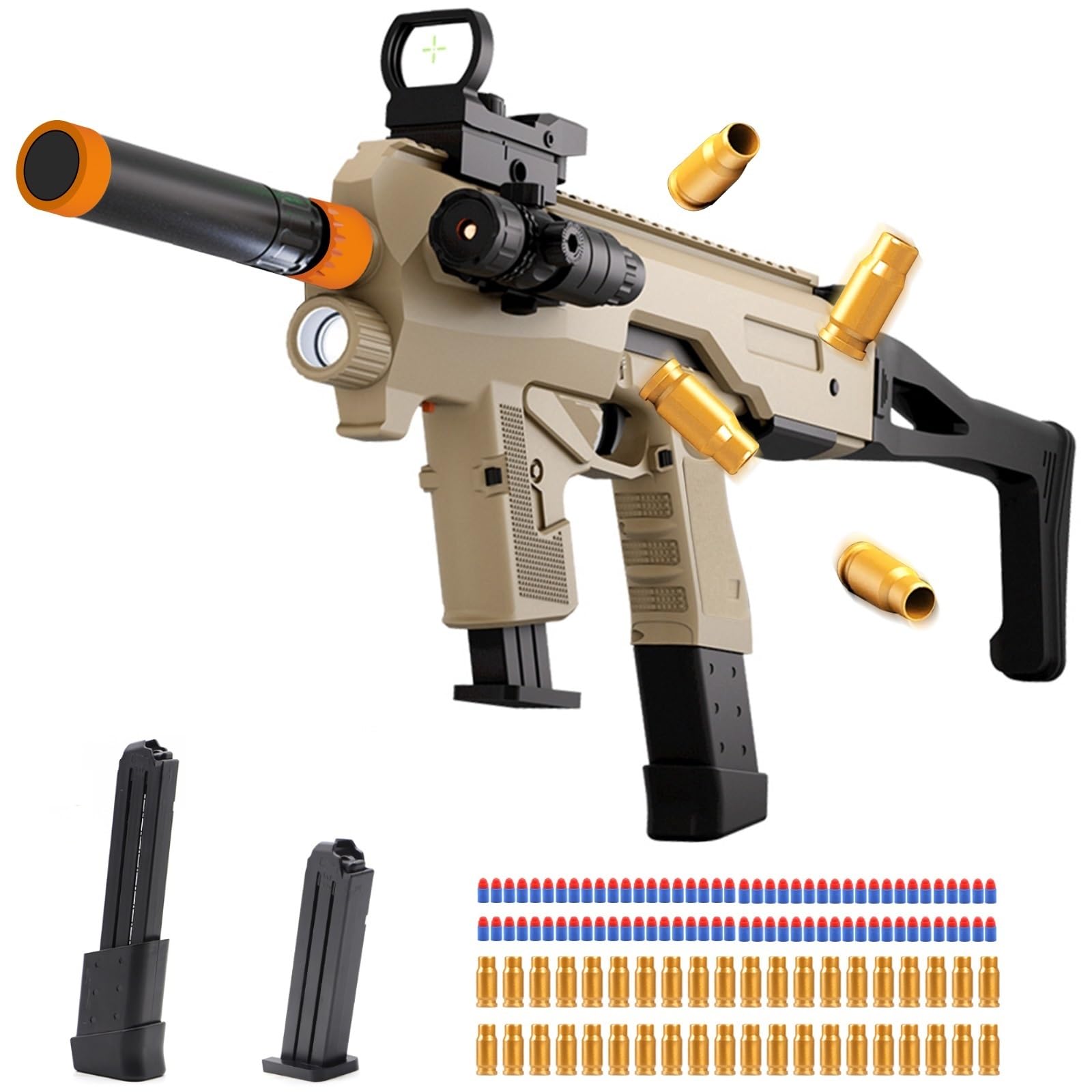Photo 1 of Bugrtey Two Modes Toy Gun Shell Ejecting Rifle with 80 Soft Bullets 40 Shells 2 Clips Soft Bullet Toy Guns Outdoor Shooting Games Christmas Halloween Birthday Gifts