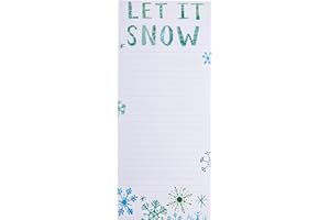 Graphique Let It Snow Holiday Magnetic Notepad | 100 Tear-Away Sheets | Grocery, Shopping, To-Do List | Writing Pad for Fridge, Kitchen, Office | Lined Paper | Great Gift | 4” x 9.25”