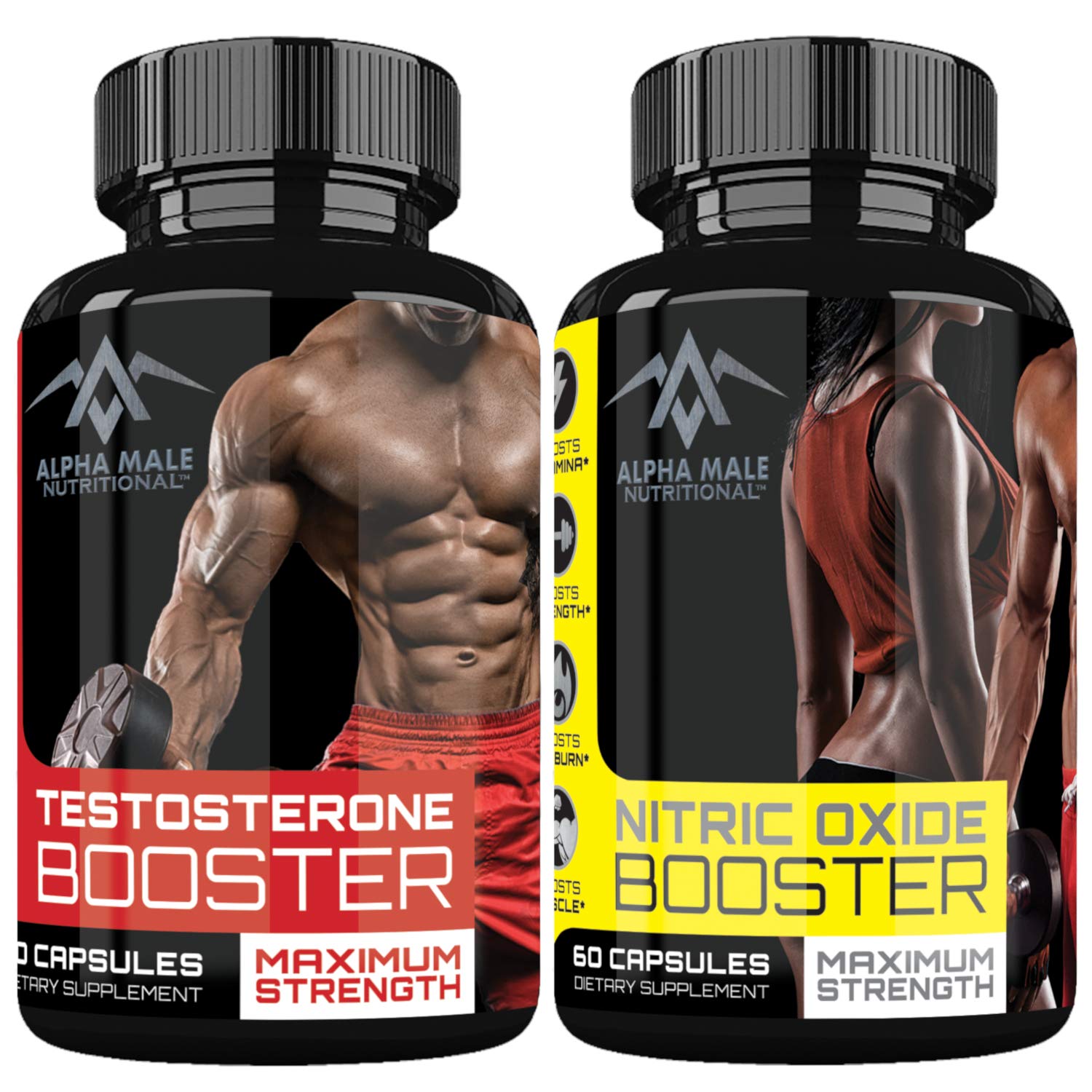 Alpha Male Combo Punch with Testosterone Booster & Nitric Oxide Booster