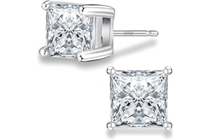 Sereney Sterling Silver Stud Earring Birthday Gift for Men 6mm, 8mm Halo Stud Hypoallergenic Earrings 5A Cubic Zirconia Earri