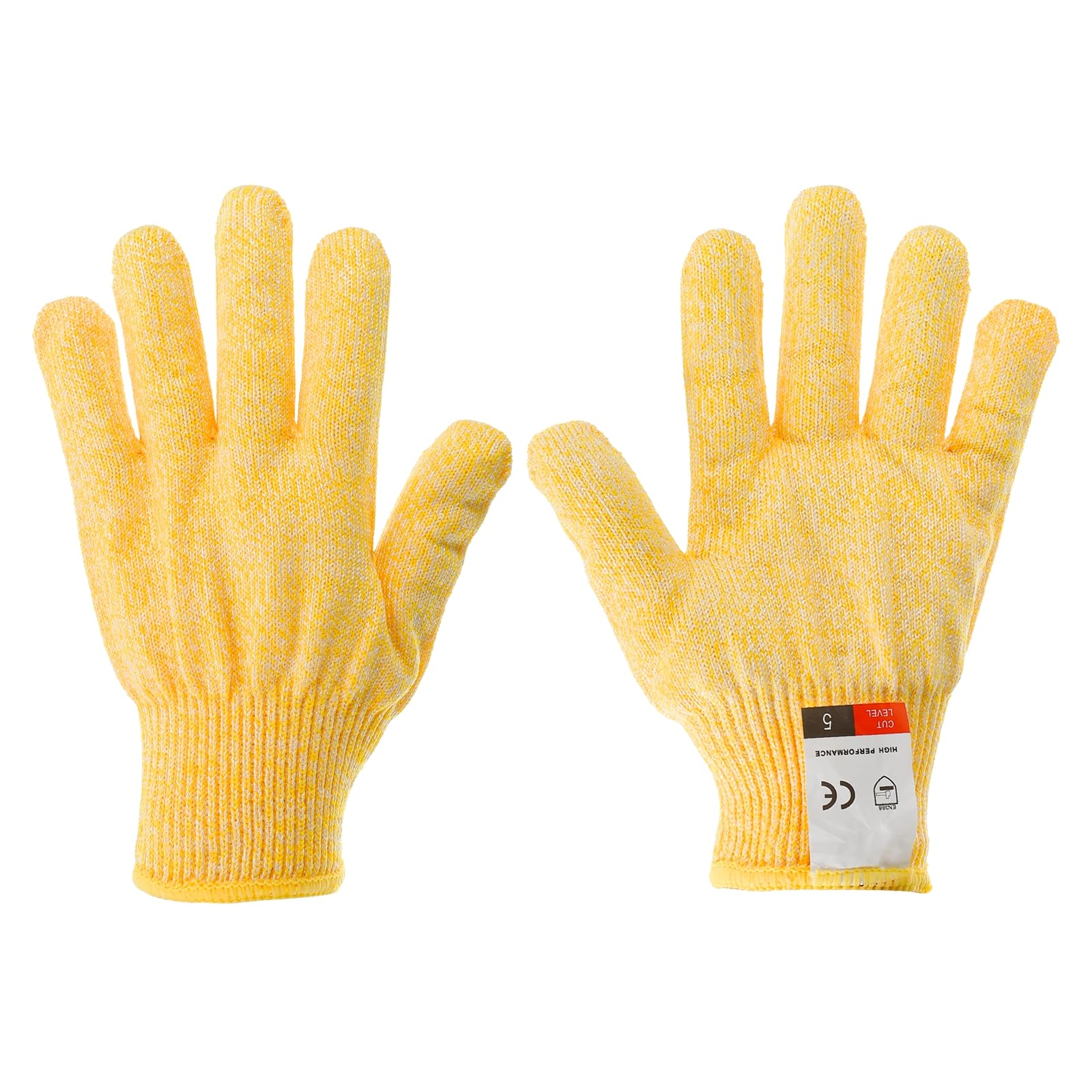 PATIKIL Cut Resistant Gloves, 1 Pair Level 5 Protection Anti Cutting Gloves Cut Proof Gloves for Kitchen Wood Carving Working, Medium, Yellow