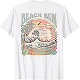 Retro Beach Bum Surf Wave Vintage Tropical Sunset Aesthetic T-Shirt