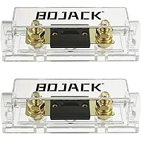 BOJACK 2 Pcs 400A Clear Shell ANL Fuse Holder and 2 Pcs 400 Amp 32 VDC ANL Fuses for Audio and Video System