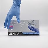 Gen-X Nitrile Examination Glove powder free, finger textured, Medium, 100 gloves per box