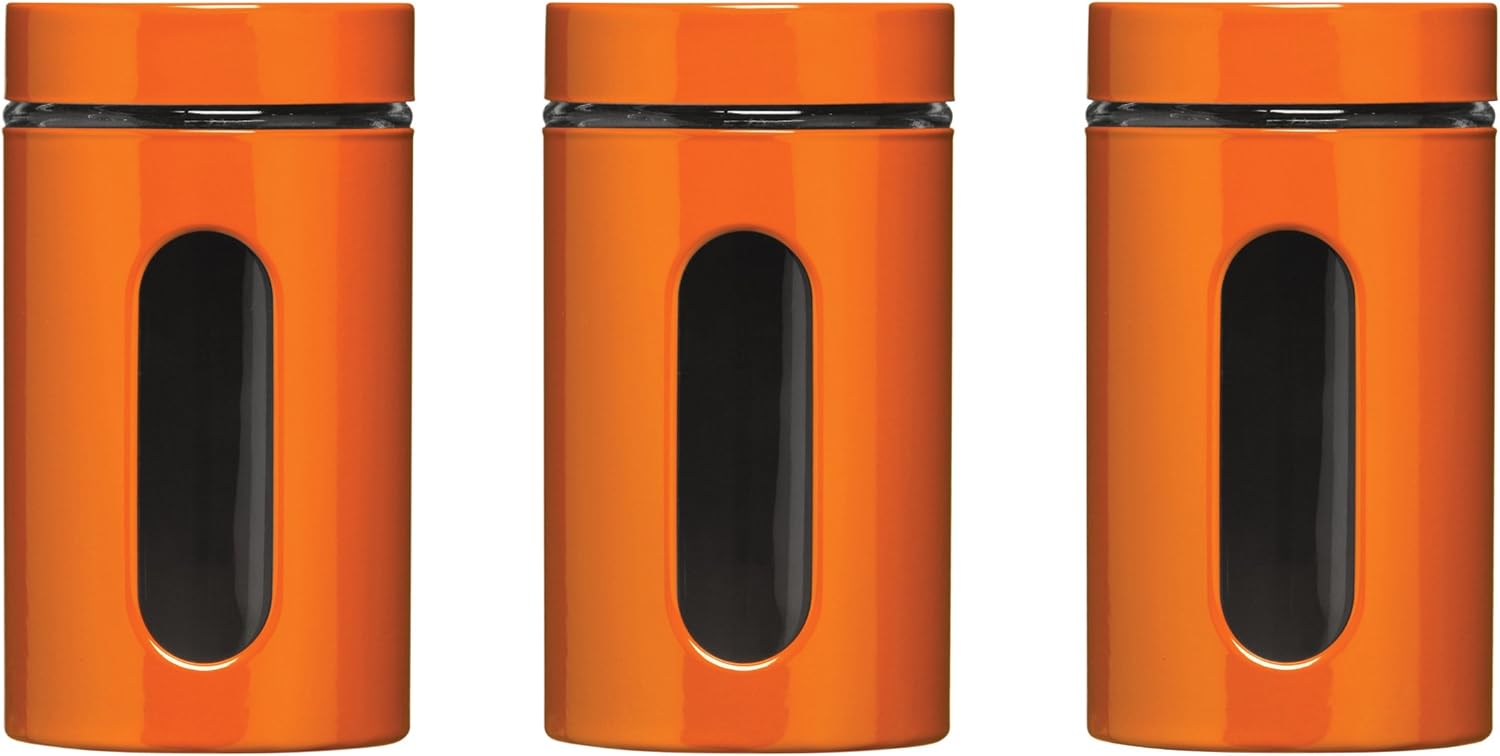 Premier Housewares Set of 3 Orange Storage Canisters