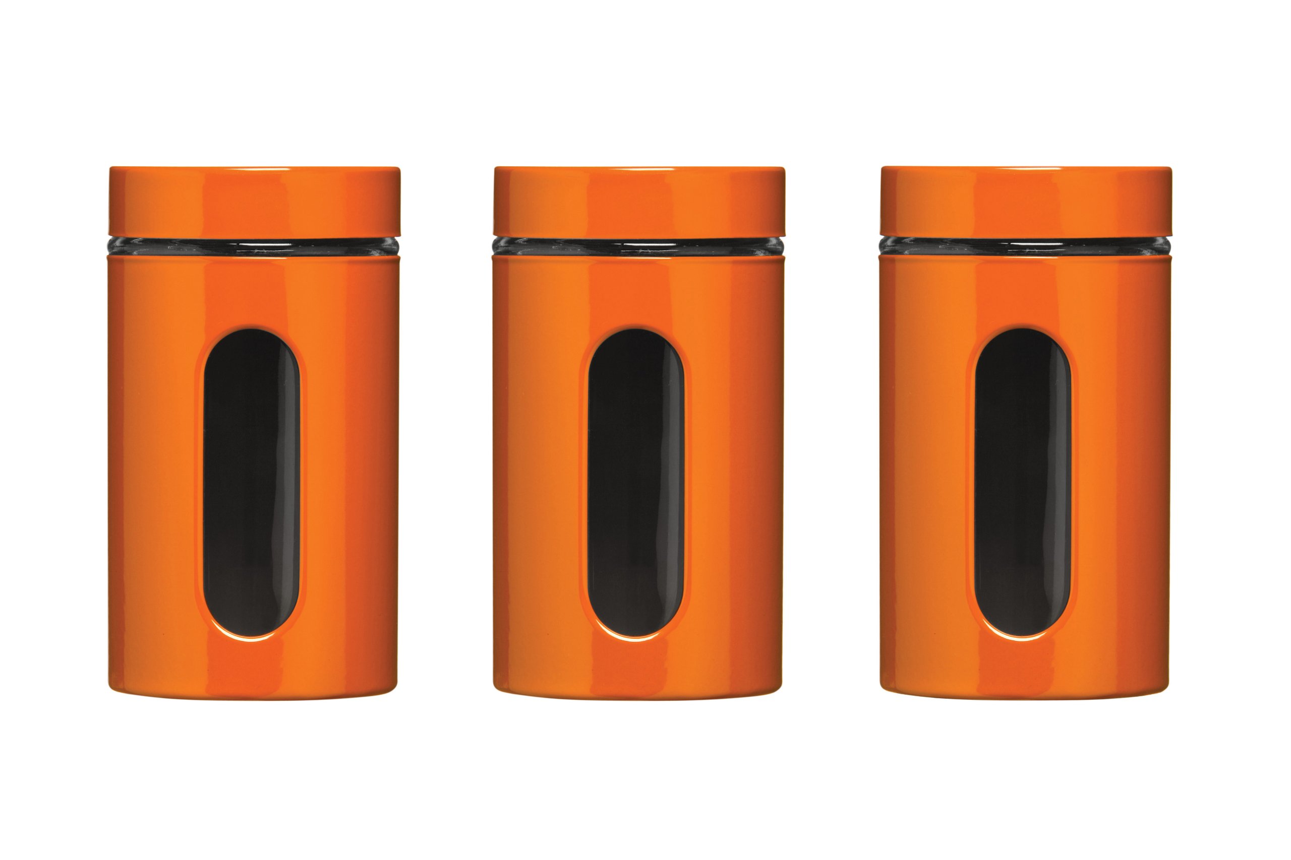 Premier Housewares Storage Canisters - Orange, Set of 3, H19 x W10 x D10cm
