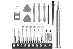 EasyTime Repair Tool Kit Compatible for Nintendo,PS4, Xbox one, 23 IN 1 Triwing Screwdriver kit, T6 T8 T9 T10 Torx Gamebit Compatible for Switch Lite, Joycon, NES, SNES, GBA, 3ds, Gamecube, N64 -Gray