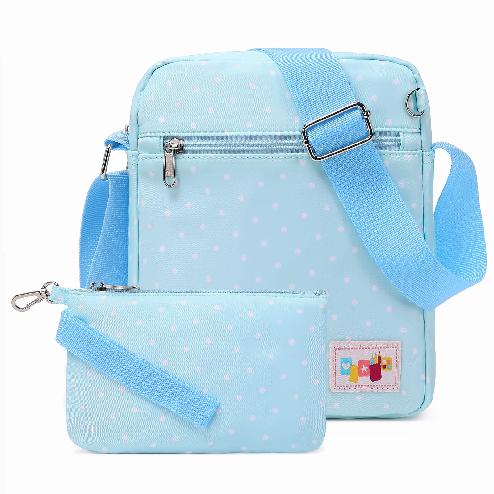 Shoulder Bag for Girls, Cute Canvas Sling Bag Shoulder Bag Pencil Case Pencil Bag 2 PCS by Mygreen (Gray)