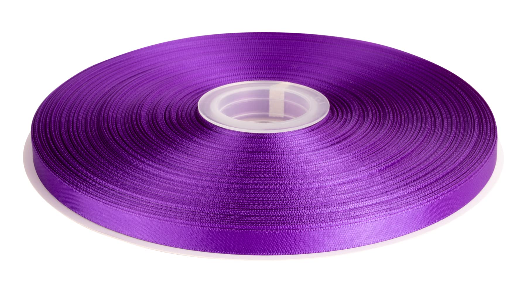 Double Faced Satin Ribbon, 9mm X 91M, Solid Polyester Ribbon for Gift Wrapping, Crafts, Wedding Party Ceremony Decoration, Floral Arrangement, Sewing (Purple)