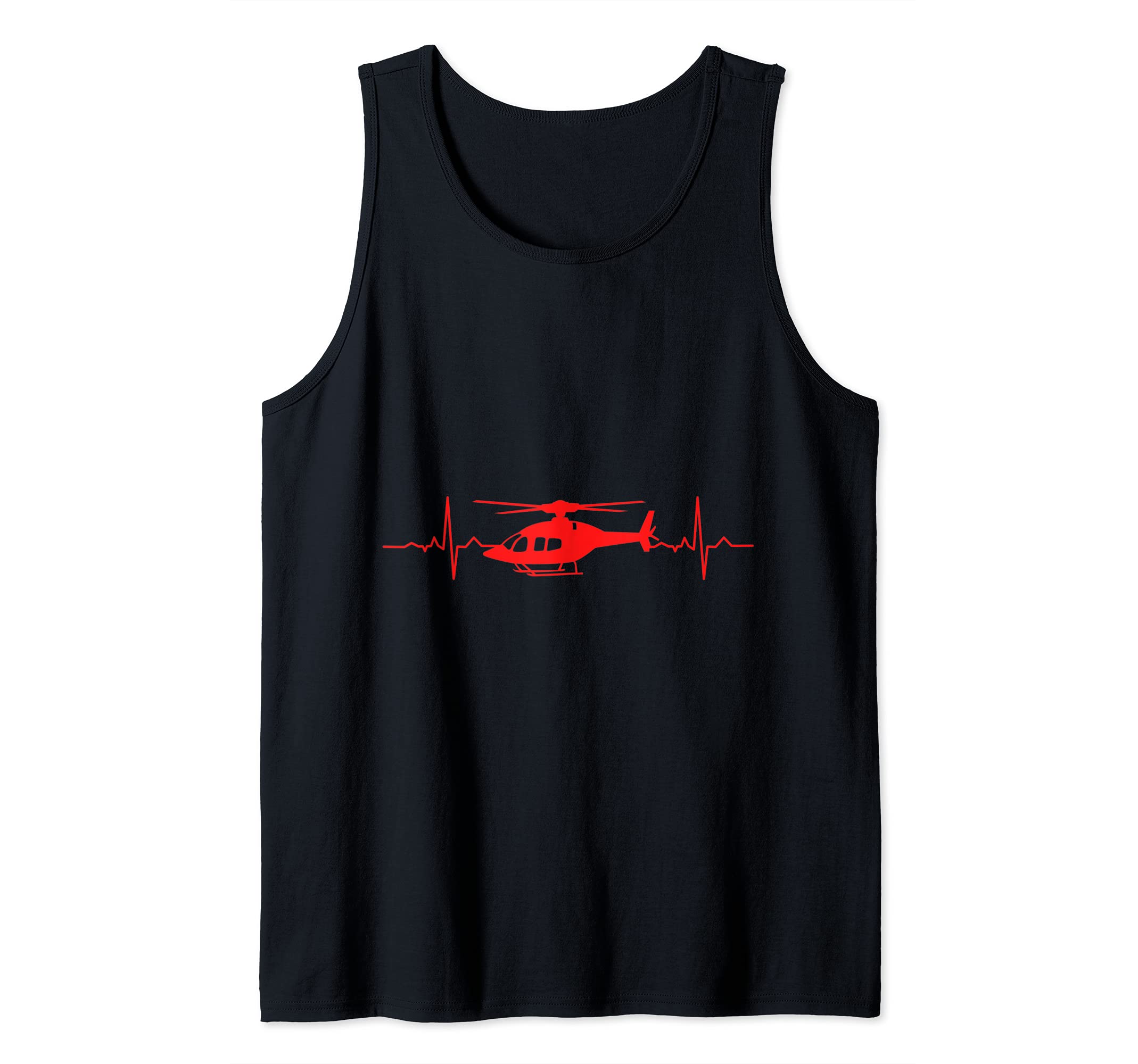 Helicopter Heartbeat Retro Helicopter Pilot Aviation Tank Top