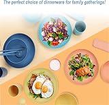 YEEBECA 67-Piece Unbreakable Dinnerware Set for 6 - BPA-Free Camping Tableware view 7