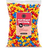 Fruit Shaped Hard Candy - 3 Pounds Bulk - Kids Candies Nostalgic - Gumball Machine Refills Candy Bar - 2000 Pieces
