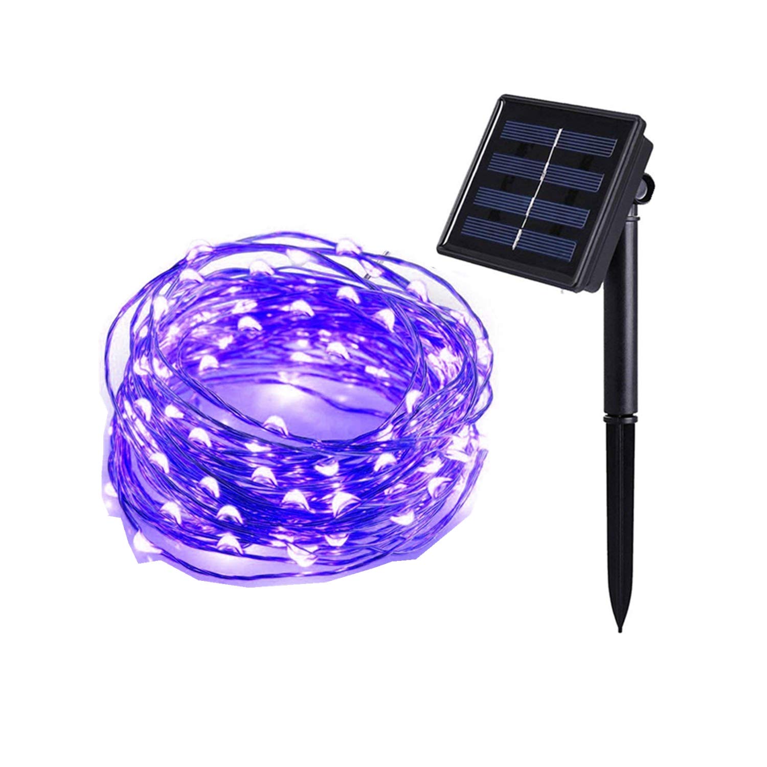 Tuokay Solar Garden Lights 22m 200 LED 8 Twinkling Modes Waterproof Copper Wire Fairy Lights, Decorative Outdoor Lighting Starry String Lights for Gazebo Patio Yard Fence Ornament (Purple)