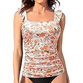 Tankini Tops for Women Swimwear - Tummy Control Bathing Suit Swim Ruffle Swimsuits Top No Bottom 2025