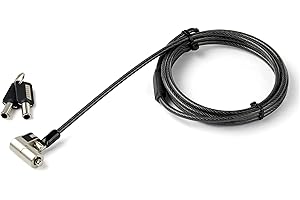 StarTech.com 6.5' (2m) 3-in-1 Universal Laptop Cable Lock - Keyed Laptop/Desktop Security Cable Lock Compatible w/K-Slot, Nan