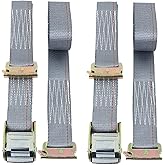 BoxerTool (2" x16') 2 Pack Cam Buckle E-Track Logistic Straps Heavy Duty Gray Staps E Track - 3,000lbs - E Track Straps