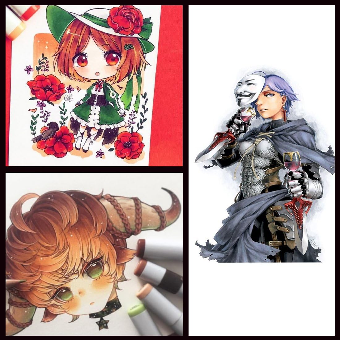 Premium 50 Sheets Sketch Marker Paper Pad, Bleedproof Artist Drawing Paper, 9 x 12 Inch: Arts, Crafts & Sewing