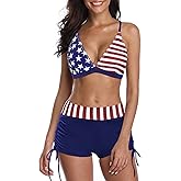 Century Star Women Two Piece Swimsuit with Boy Shorts - Modest Swimming Suits High Waisted Bathing Suits Bikini Set