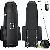 APTY Padded Golf Club Travel Bag with Wheels, Golf Luggage Case Cover for Airline - with Luggage Lock, Waterproof Coating Layer, 1680D Wear-Resistant Oxford