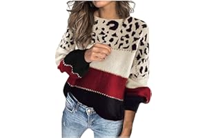 COTECRAM Women's Fashion Long Sleeve Oversized Knit Sweaters Casual Crew Neck Loose Warm Pullover Tops Halloween Sweater