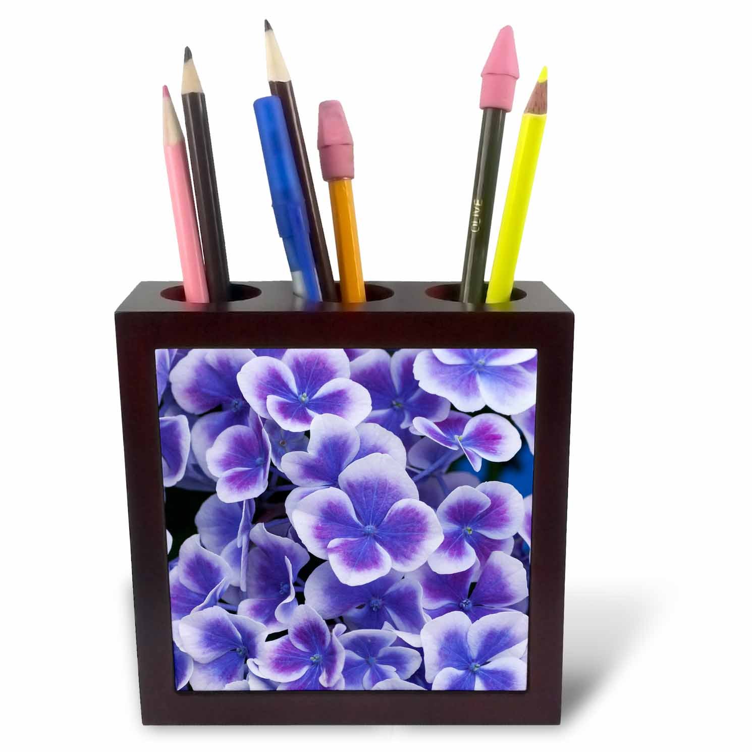 3dRose Close Up of Purple Hydrangea Blooms - Tile Pen Holder, 5-Inch (Ph_257987_1)