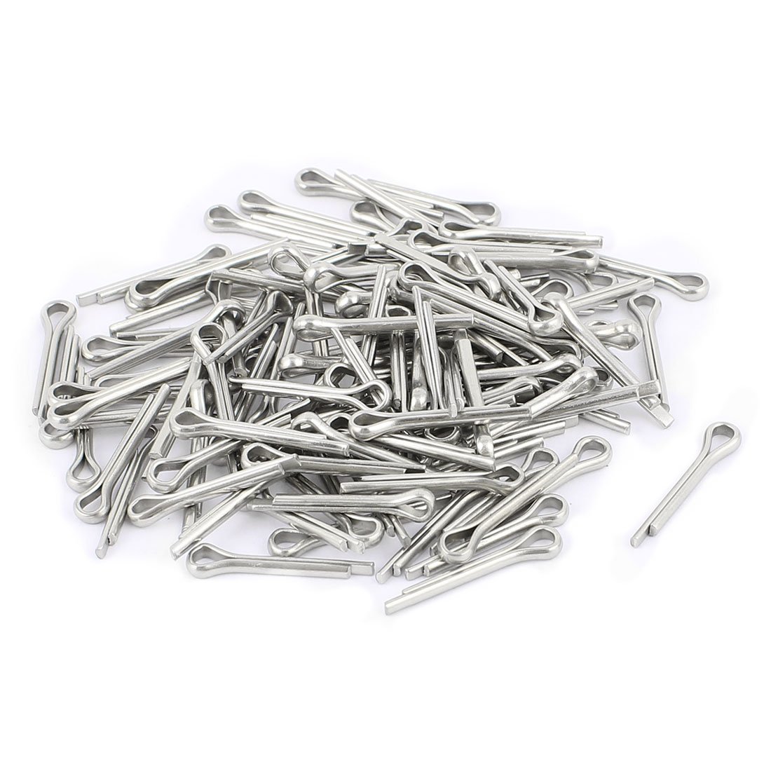 Sourcingmap 2mm x 22mm x 16mm Stainless Steel Split Cotter Pins Silver Tone 110Pcs