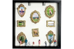DIY Mini Museum Silhouette Box, Shadow Box Frame Display Case, Personalized Family Memory Photo Display with Mini Museum Figu