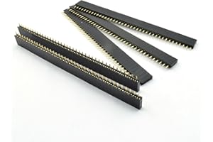 ZYAMY 10pcs 2.54mm 40Pin Female Socket Pin Header Strip 1x40P Single Row Straight Female Socket Pin Header Strip Connector Black
