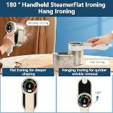 PKBD Travel Iron Handheld Clothes Steamer 1200W LED Screen 6 Steam Levels Gold view 3