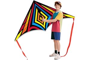 LANRUI Delta Kites for Kids and Adults, Easy to Fly Kite, Beginner Kites for Kids Ages 4-8,Kite Handle and Line Included,