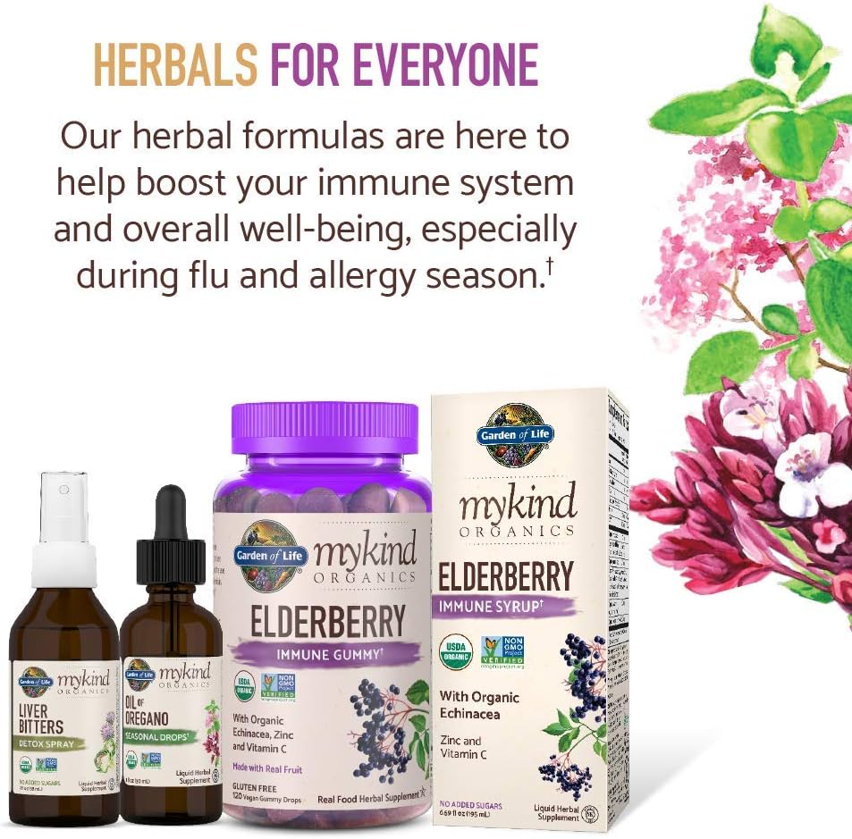 Garden of Life mykind Organics Oil of Oregano Seasonal Drops 1 fl oz (30 mL) Liquid, Concentrated Plant Based Immune Support - Alcohol Free, Organic, Non-GMO, Vegan & Gluten Free Herbal Supplements: Health & Personal Care