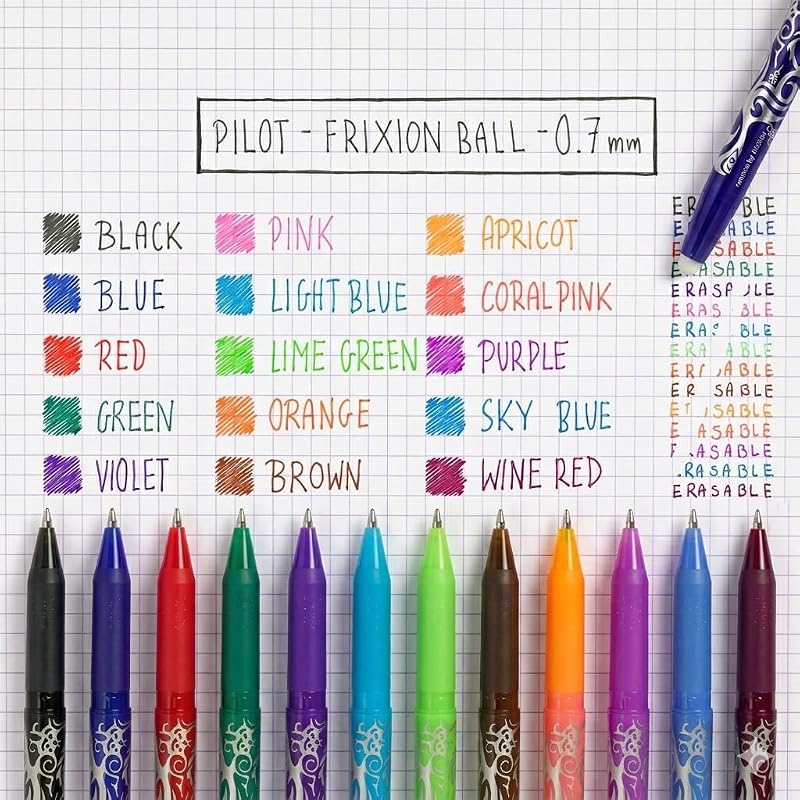 - 12 Ricariche FriXion Ball - Cancellabile - Multicolore