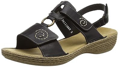 Rieker Damen 65863 Offene Sandalen mit Keilabsatz