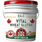 Elo’s Premium Vital Wheat Gluten (4 lb) | PRODUCT OF CANADA| High Protein, Non-GMO, Vegan | Perfect for Keto and Kosher Frien