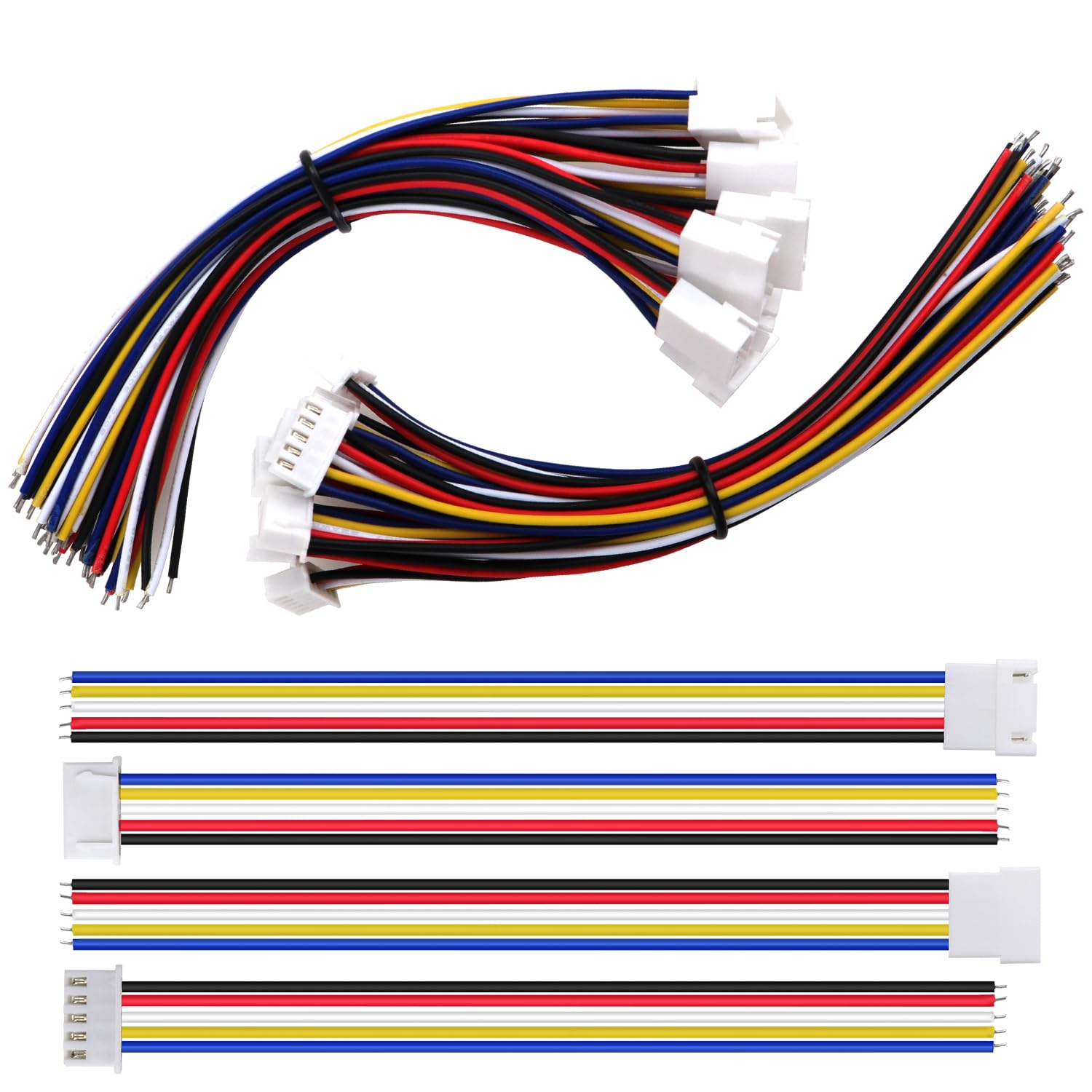 Lyeteung 10 Pairs Mini Micro JST-XH 2.54 Plug Connector, JST 5 Pin Micro Electrical Male and Female Connector Plug Wire Cable, with 150mm 22AWG Wire