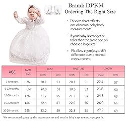 DPKM Baby Girl Baptism Dress 3PCS Infant