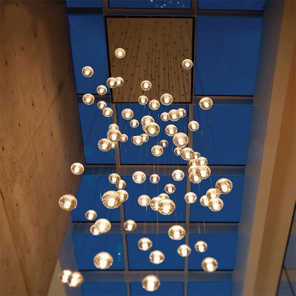 Chandelier Creative Meteor Shower Crystal Glass Ball Hail Ceiling Chandelier Modern LED Multi-Restaurant Stair Chandelier Crystal Chandeliers (Size : 20 -Heads)