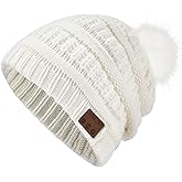 Wireless Music Beanie Headphone hat Women Winter Warm Knit Hats Cap Music Beanie with Headphones Built-in Stereo Speakers Mic for Outdoors Sports Running Skiing Woman Teenagers Her Snow White