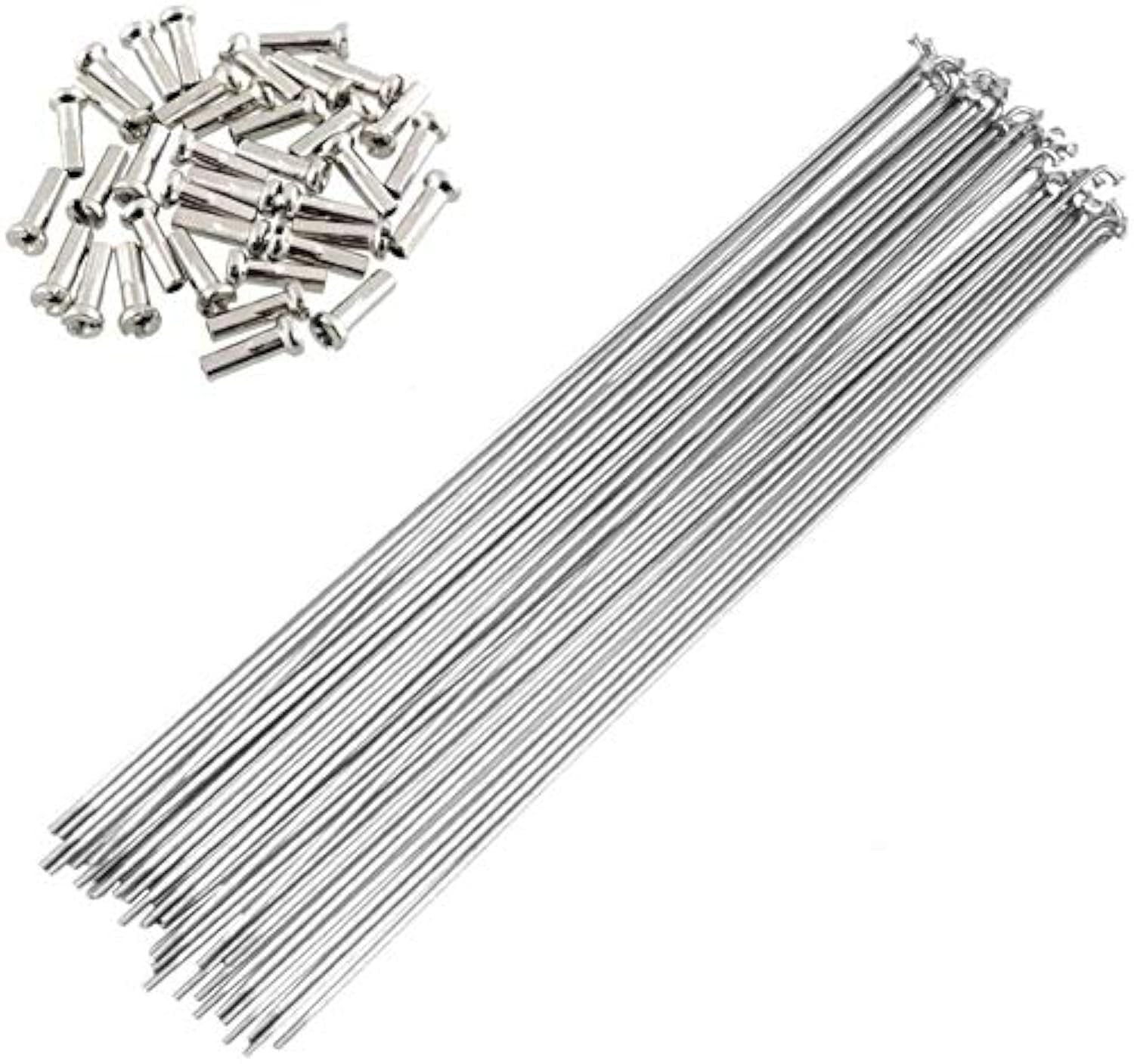 SENQI Bicycle Stainless Steel Spokes 80mm-297mm with Copper Cap 36pcs(178mm/Silver)
