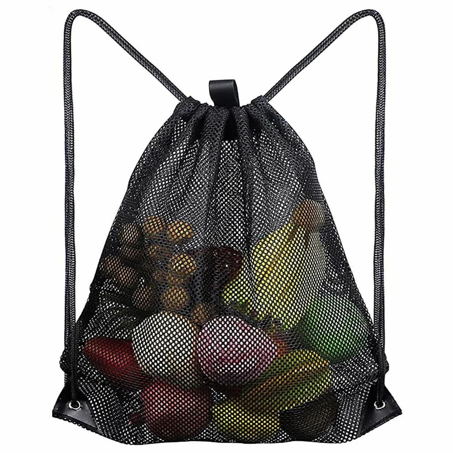 SUBTAVIK Large Drawstring Mesh Bag - Beach Gym Organizer Storage Backpack for Swimming, Pool, Sand Toys