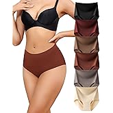 LEVAO Seamless High Waisted Underwear for Women No Show Full Coverage Panties Nuage Breathable Briefs 6 Pack