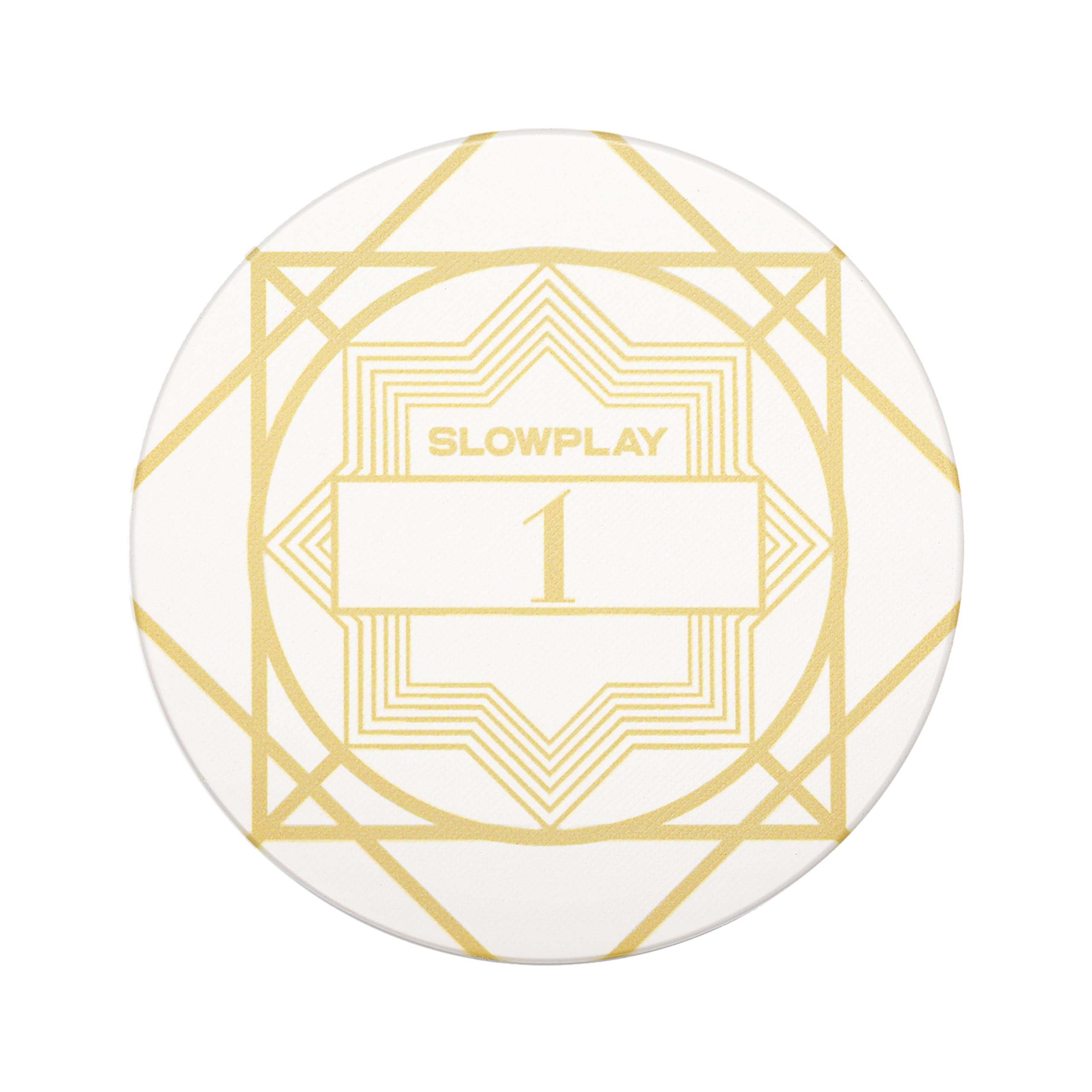 SLOWPLAY Nash Ceramic Poker Chips in Bulk, Casino Grade Ceramic 10-Gram Poker Chip for Texas Hold'em, 39mm Professional Chips Pack of 50 with Denomination of 1