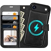 OCASE for iPhone Air Detachable Wallet Case with Card Holder, 2 in 1 PU Leather Flip Folio with RFID Blocking Stand Wrist Strap Shockproof Phone Cover 6.5 Inch 2025, Black