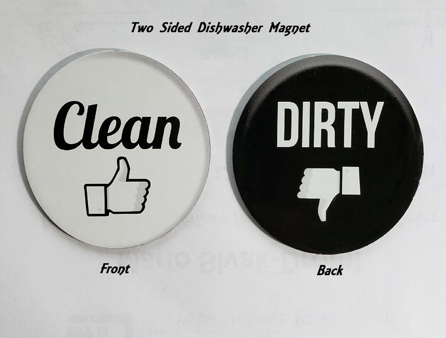 3" Dishwasher- Double Sided Round Dishwasher Clean/ Dirty Premium Magnet.: Kitchen & Dining
