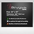 Ethylglide Black 24" x 48" x 1/2" HDPE Sheet (High Density Polyethylene) Plastic Polymer PVC. Great for DIY Projects and Cutting Boards and Marine Board Applications. Nominal Cut Within +(-) 1/8"