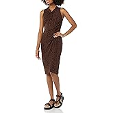Amazon Essentials Women's Sleeveless Crossover Twist Neck Faux Wrap Dress
