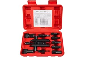 XiTuanYuan 10 Piece Motorcycle Bearing Puller Kit, 8-25MM Motorcycle Inner Bearing Puller Disassembly Tool, Bearing Puller Kit with Box